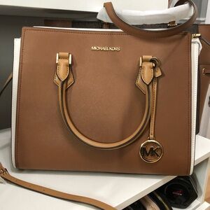 Michael Kors Brown Satchel with Gold Hardware